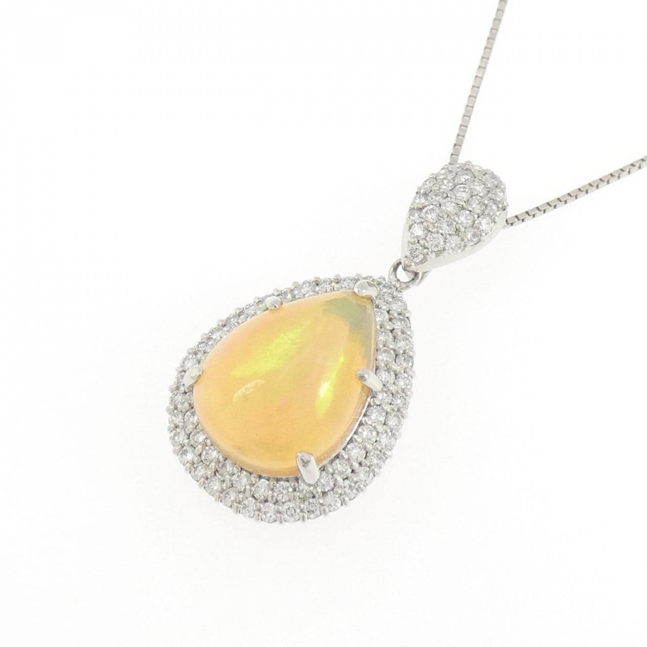 PT900/PT850 オパール ネックレス 3.54CT