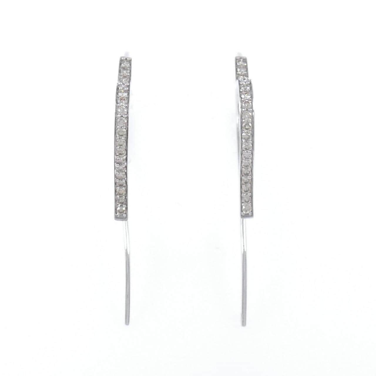 K18WG ハート ダイヤモンド ピアス 0.56CT