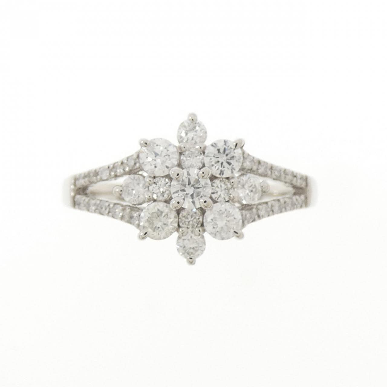 PT900 フラワー ダイヤモンド リング 0.50CT
