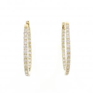 K18YG フープ ダイヤモンド ピアス 1.00CT