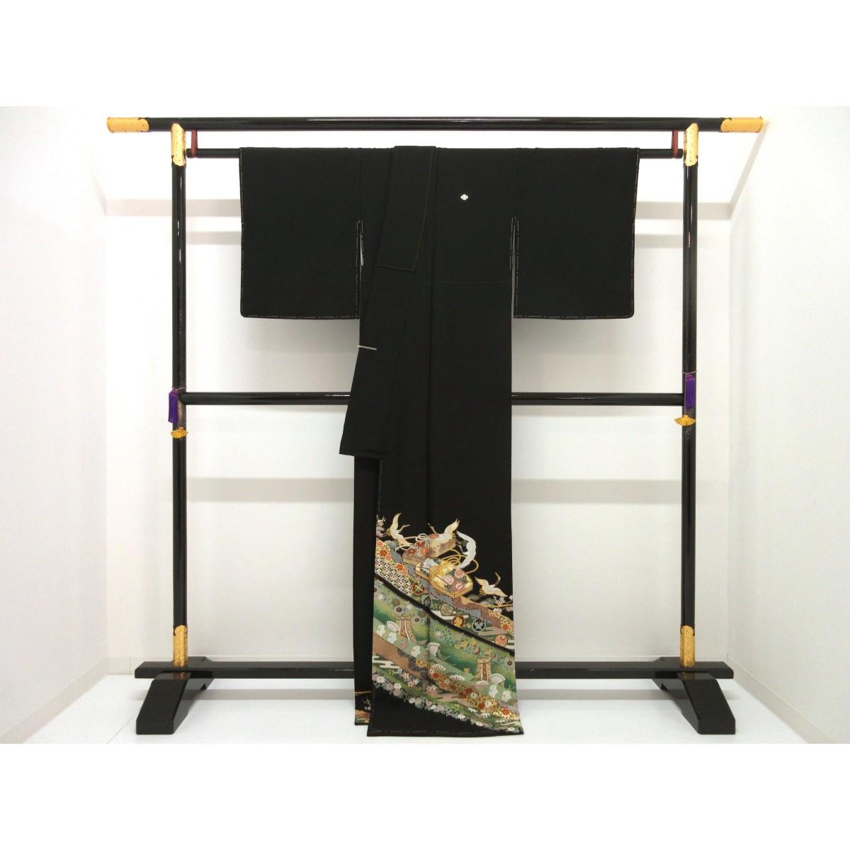 【未使用品】留袖　友禅金彩加工　刺繍入りボカシ染　横木瓜
