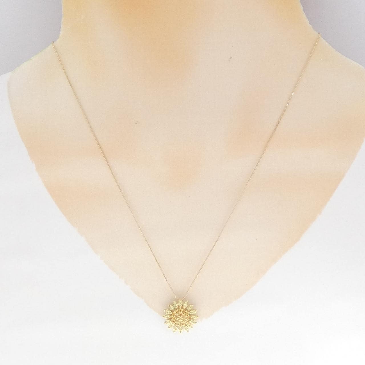 K18YG ヒマワリ サファイヤ ネックレス 0.60CT