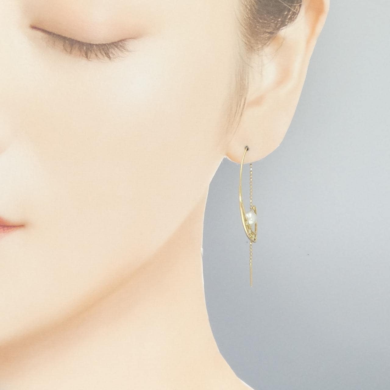 K18YG アコヤパール ピアス 5.1mm