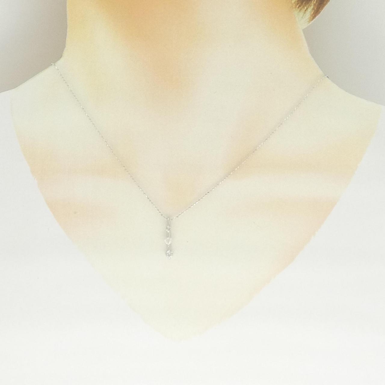 K18WG/750WG ダイヤモンド ネックレス 0.30CT