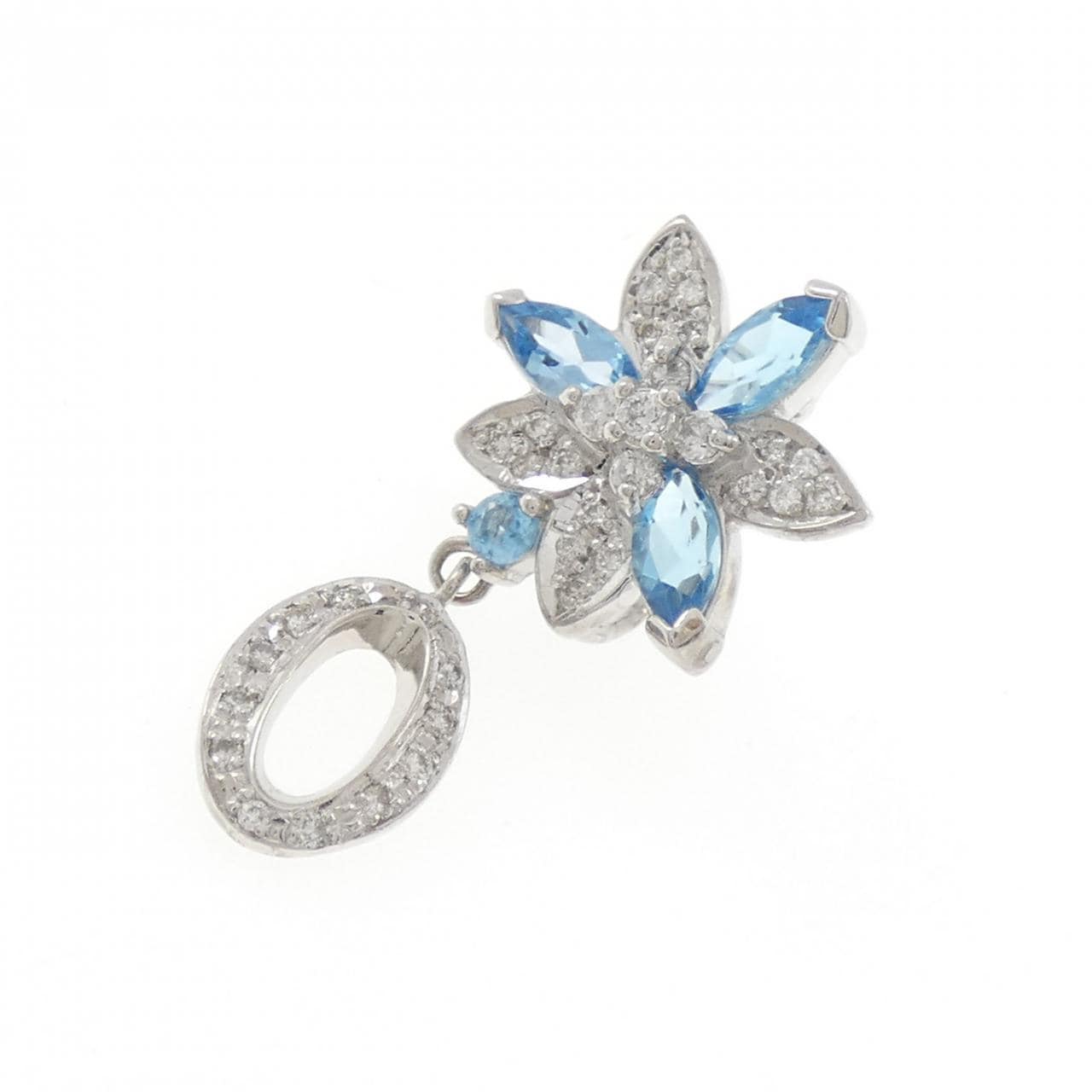 K18WG ブルートパーズ ペンダント 0.95CT