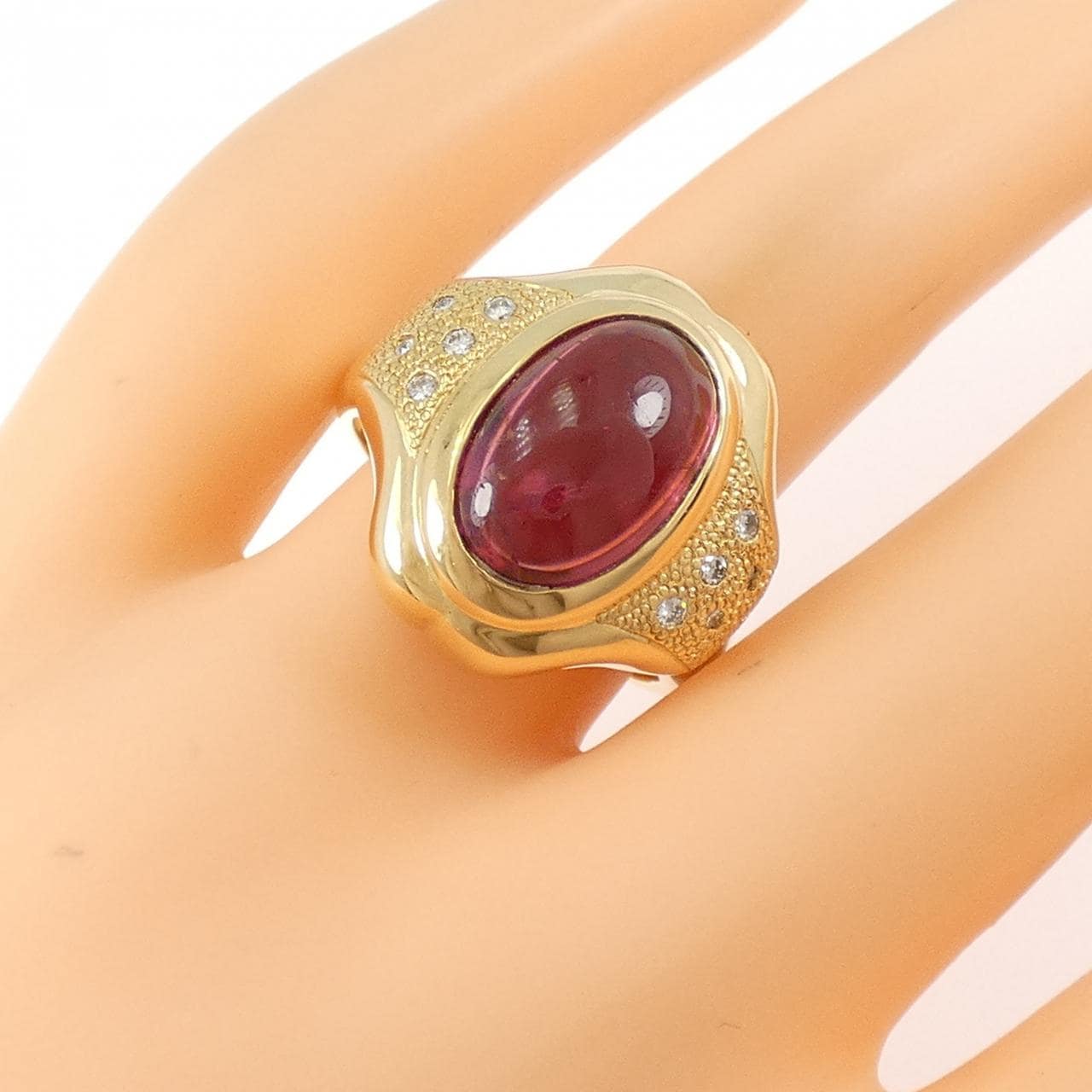 K18YG トルマリン リング 5.56CT