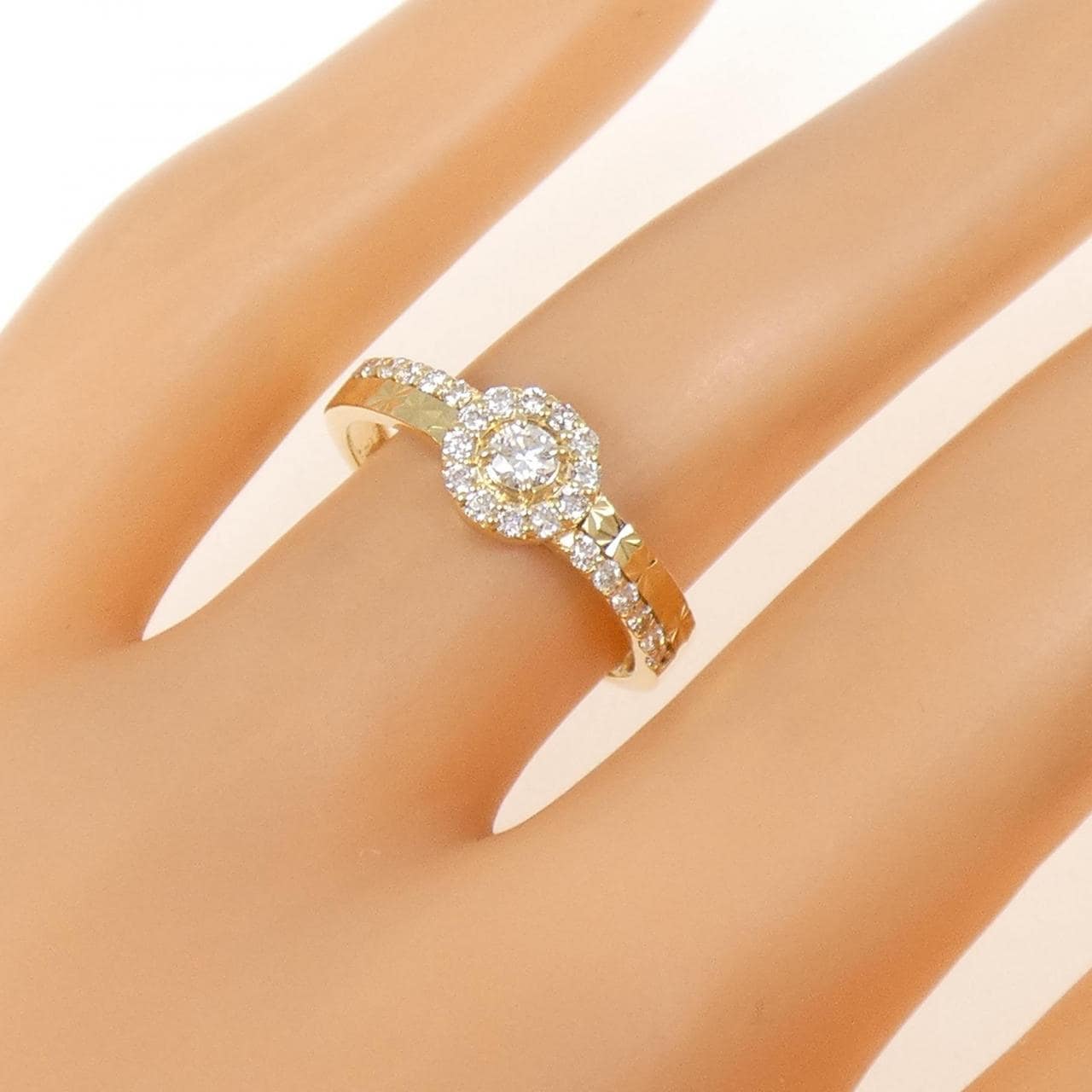 K18YG ダイヤモンド リング 0.1CT
