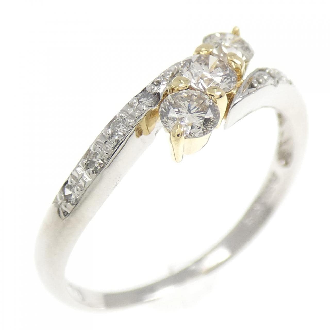 K18YG/PT900 ダイヤモンド リング 0.36CT