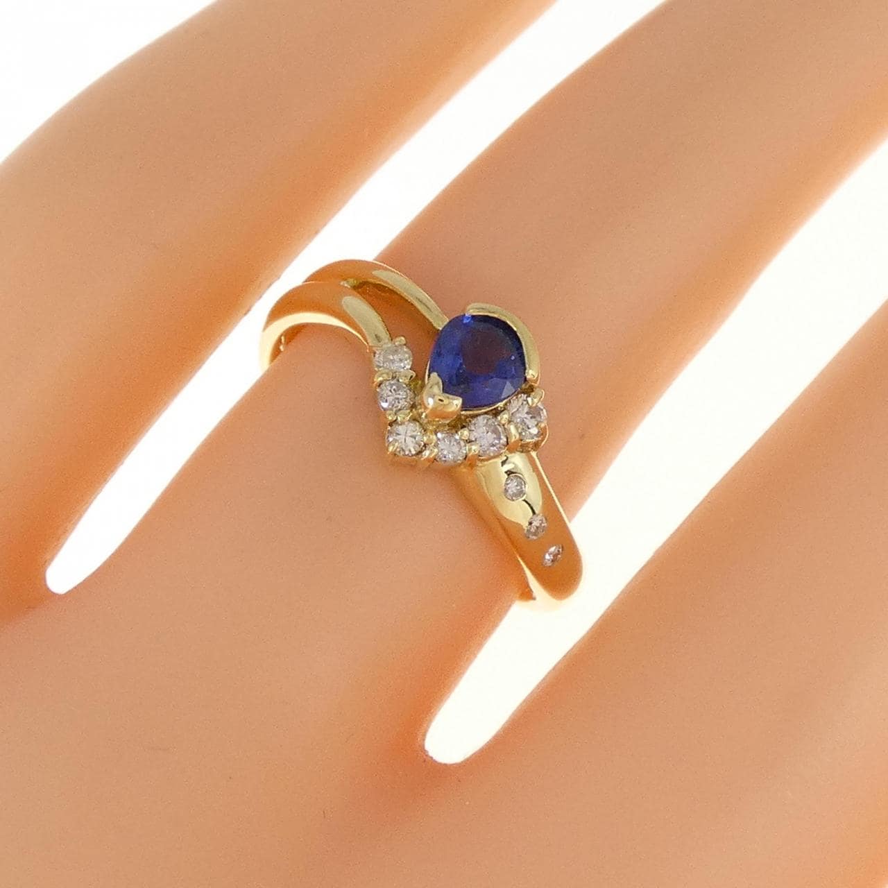 K18YG sapphire ring 0.40CT