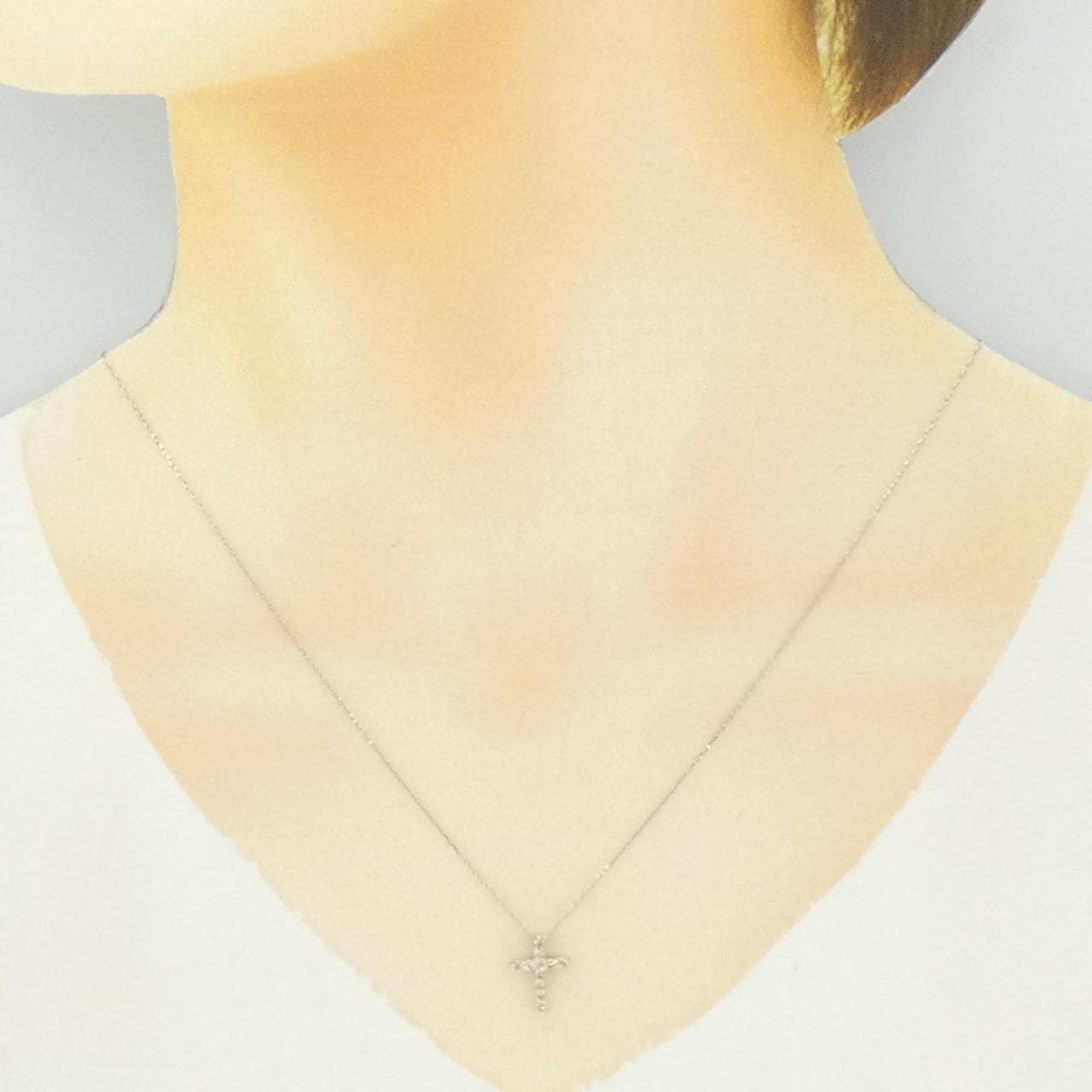 PT950/PT900 クロス ダイヤモンド ネックレス 0.20CT
