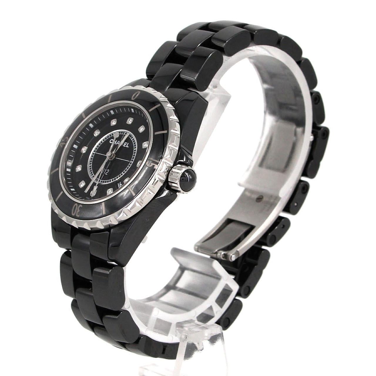 シャネル J12 33mmセラミック･12P H1625 セラミック クォーツ