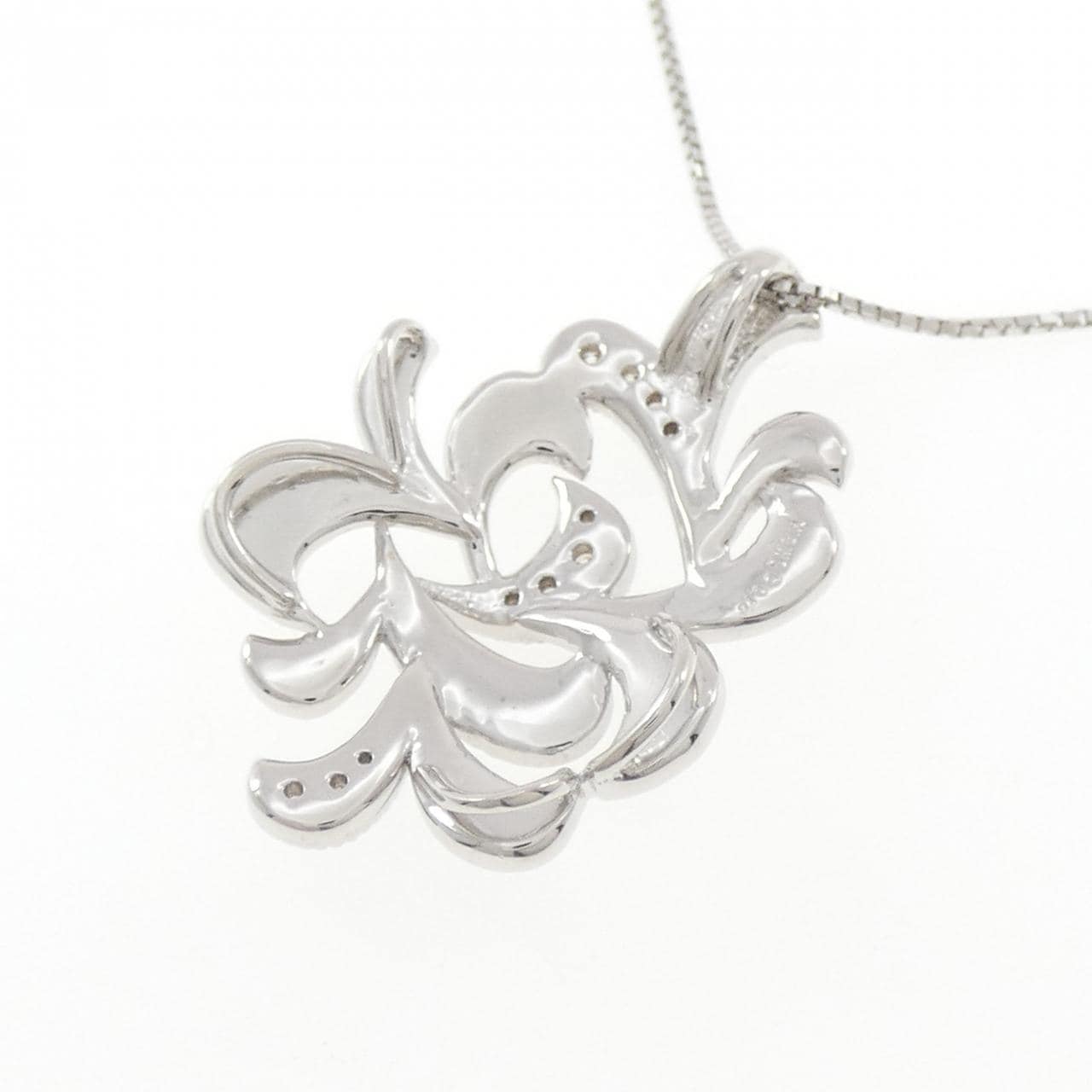 K18WG ダイヤモンド ネックレス 0.16CT