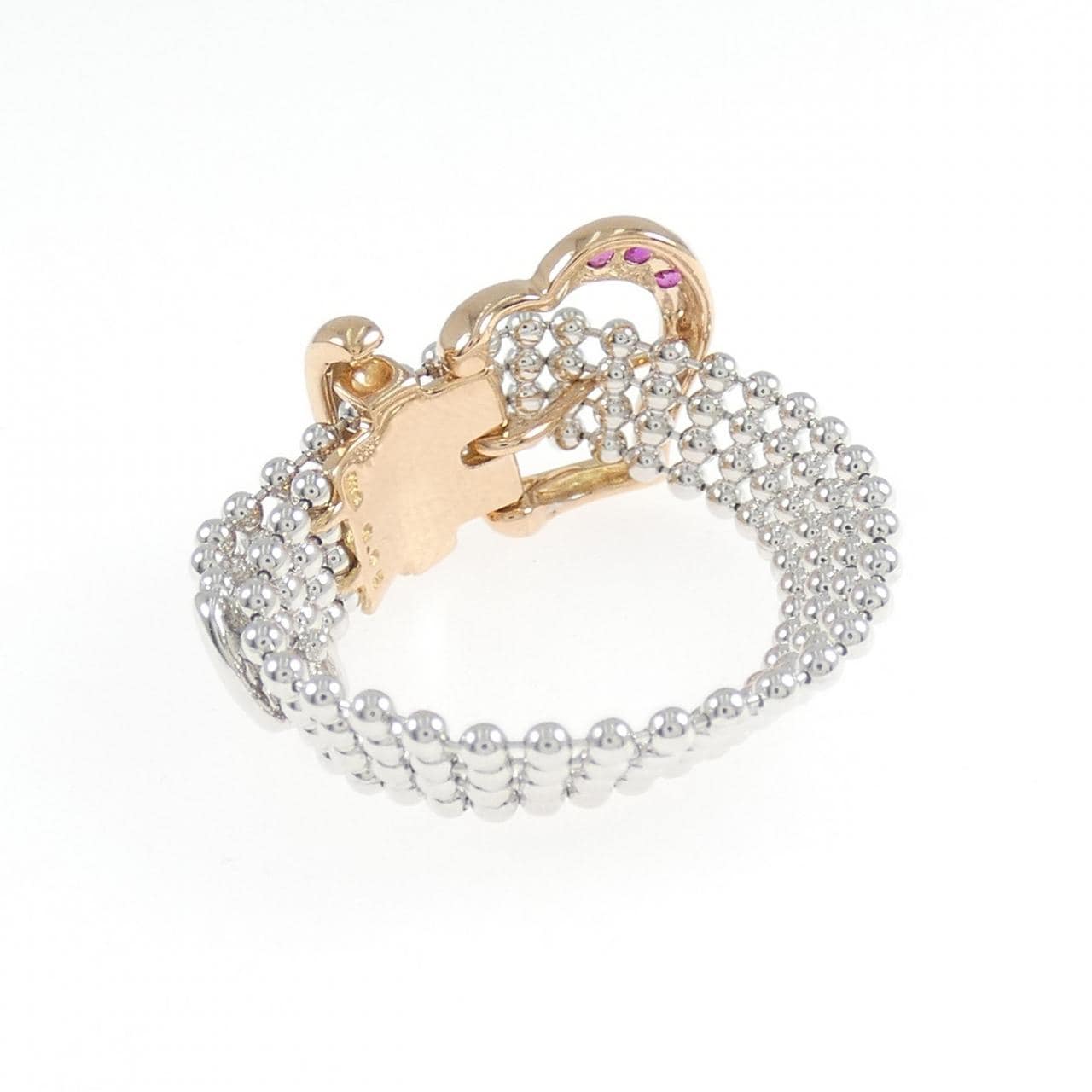 K18WG/K18PG ハート ルビー リング 0.05CT