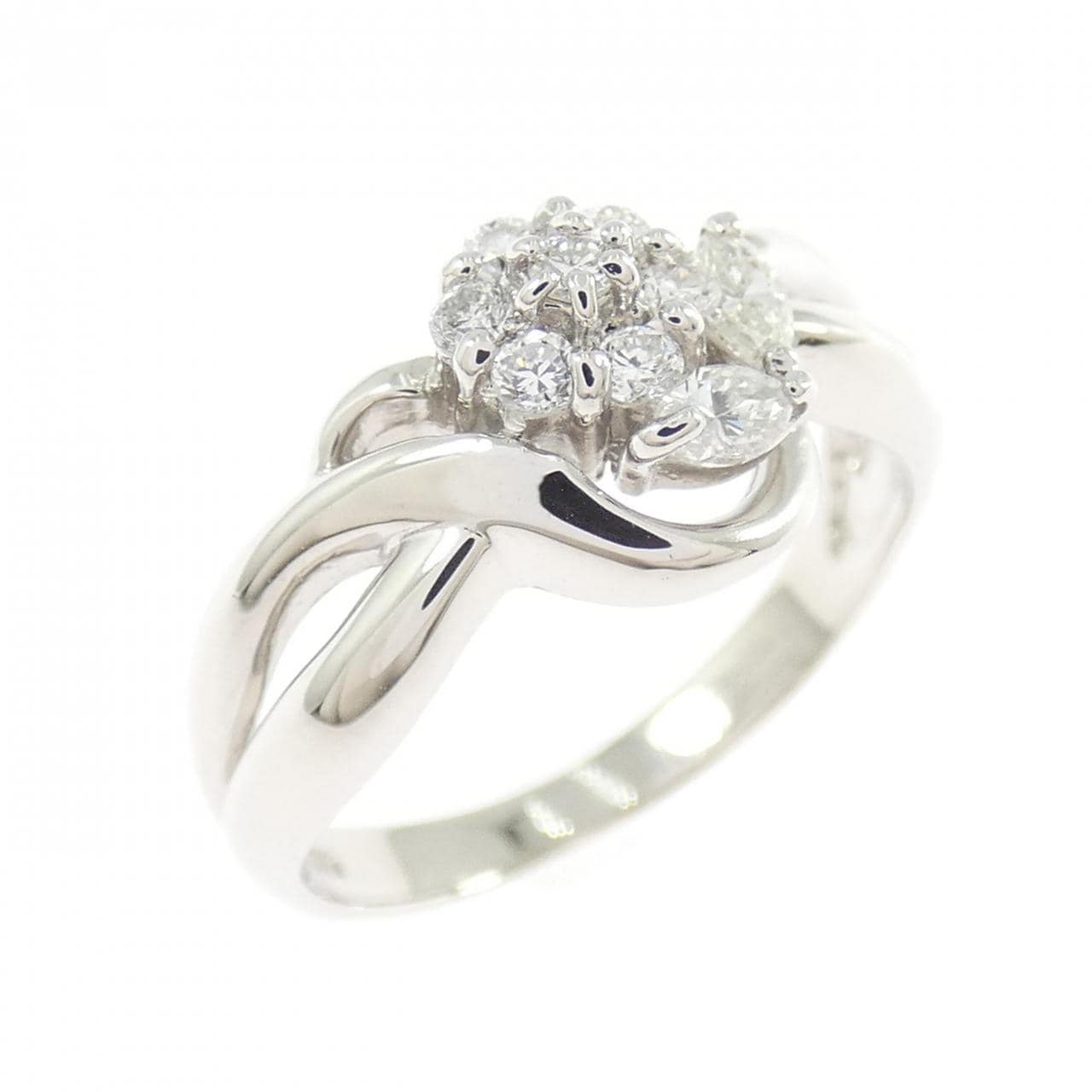 PT900 フラワー ダイヤモンド リング 0.21CT