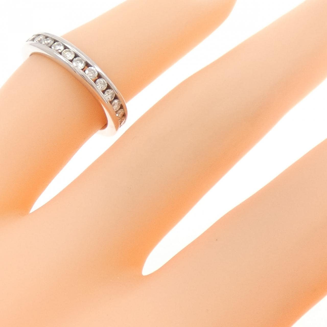 K18WG フルエタニティ ダイヤモンド ピンキー リング 0.50CT