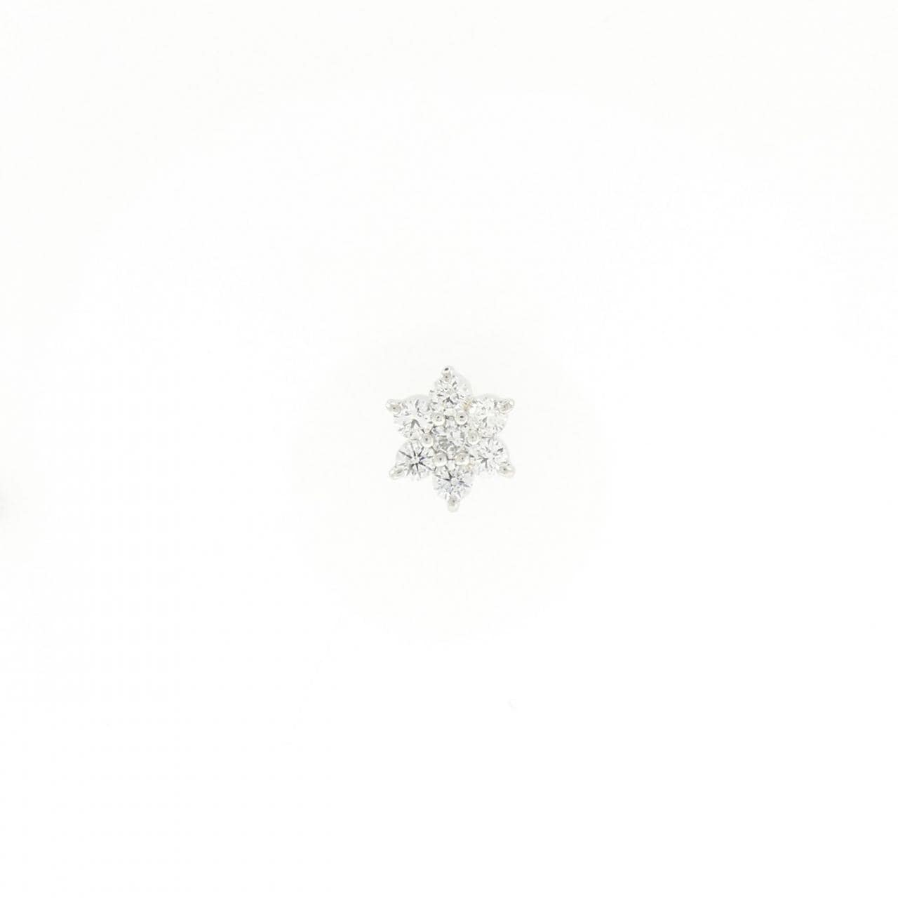 PT900 2WAY フラワー ダイヤモンド ピアス 0.30CT 片耳