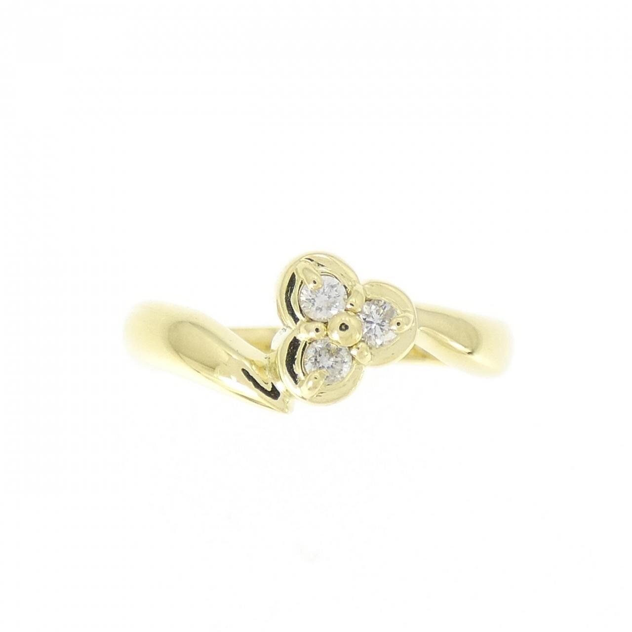 K18YG スリーストーン ダイヤモンド リング 0.08CT