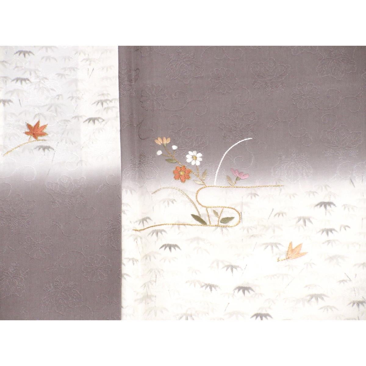 訪問著友禪加工刺繡暈染