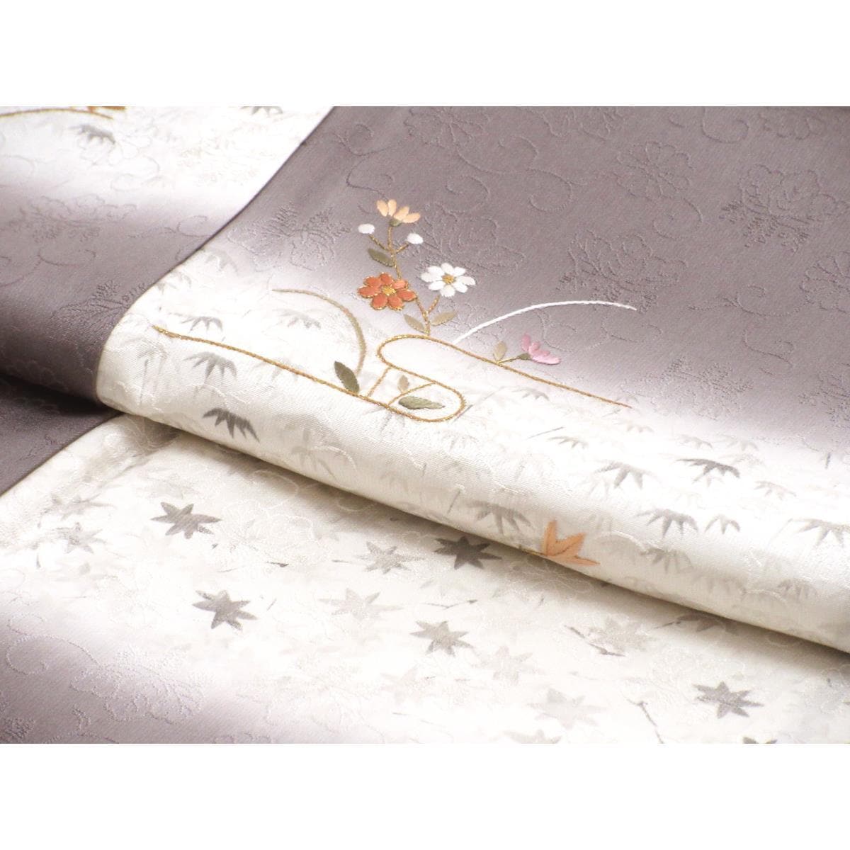 訪問著友禪加工刺繡暈染