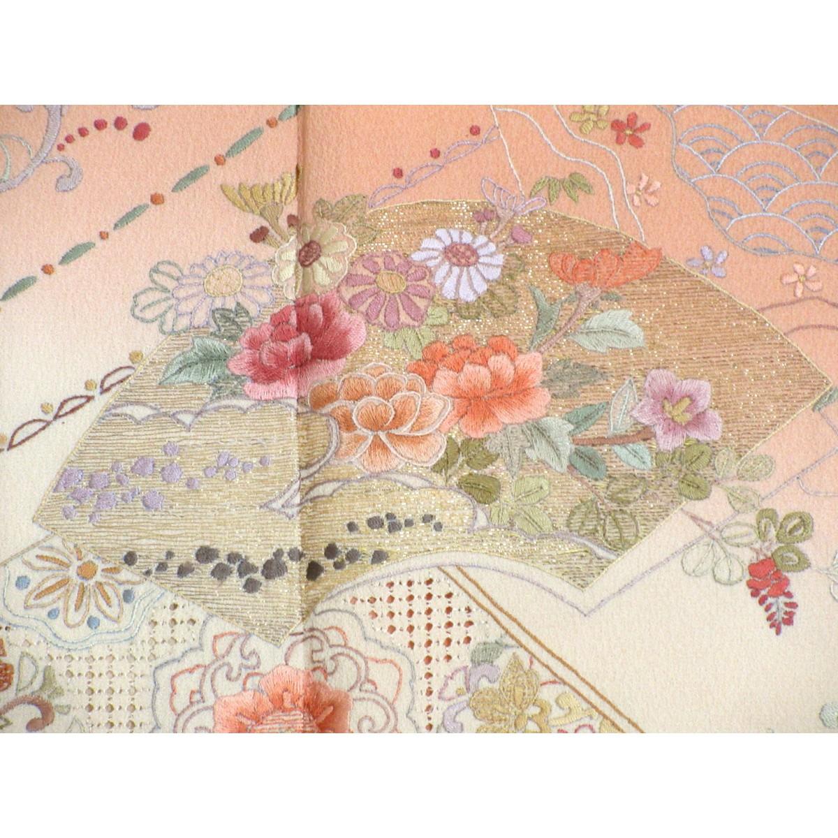 訪問着　刺繍加工ボカシ染