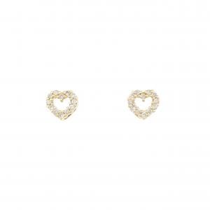K18YG ハート ダイヤモンド ピアス 0.16CT
