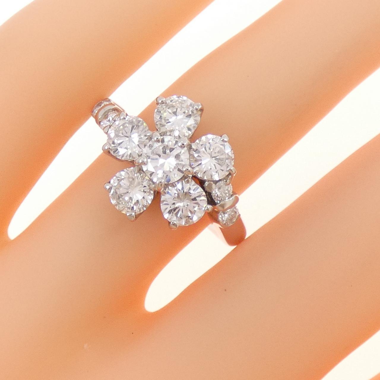 PT900 フラワー ダイヤモンド リング 2.01CT