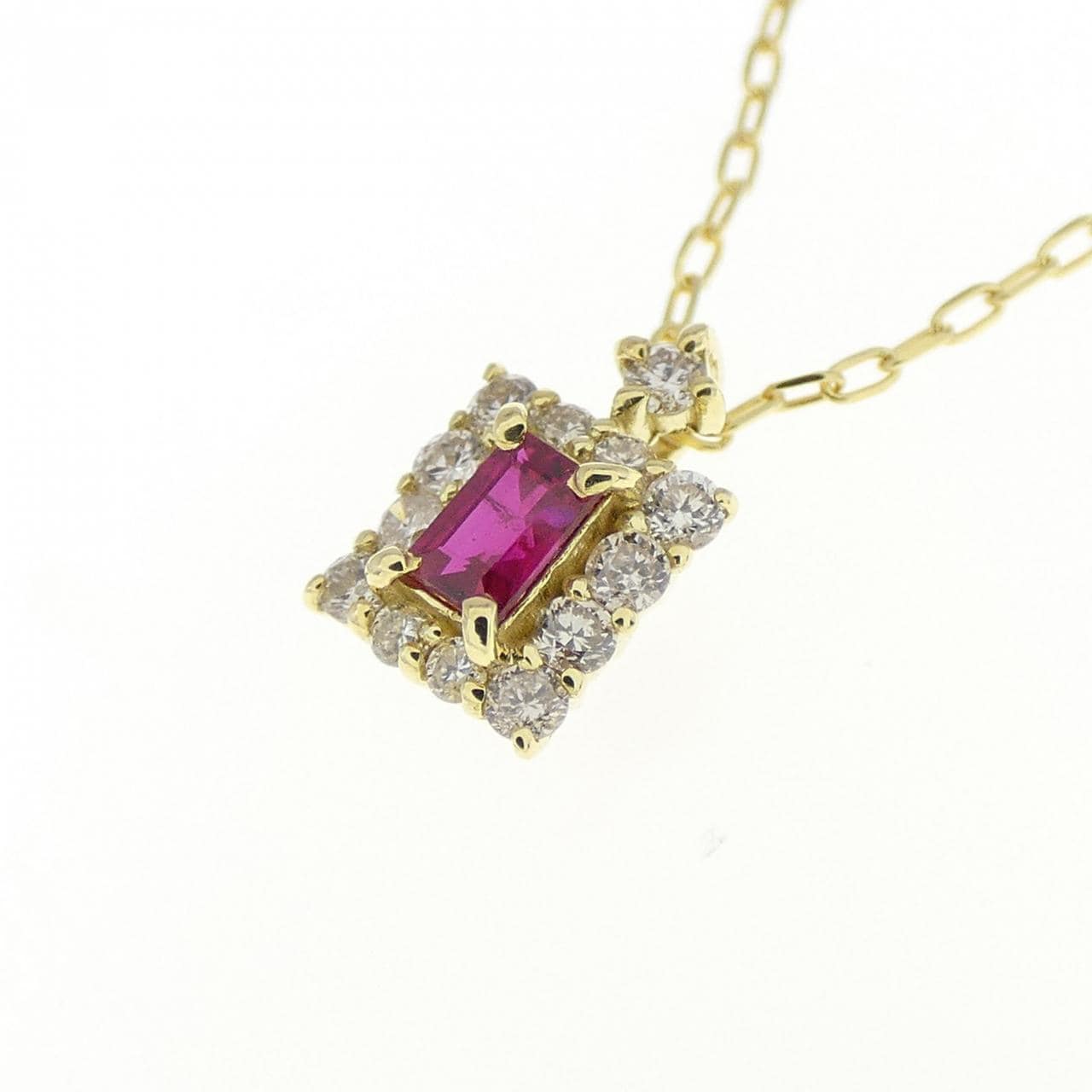 【新品】K18YG ルビー ネックレス 0.09CT