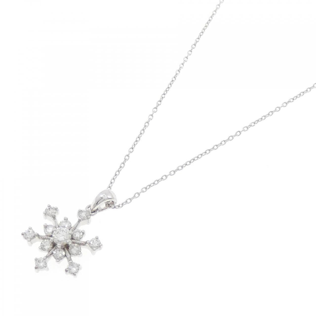 750WG/K18WG Snowflake Diamond Necklace