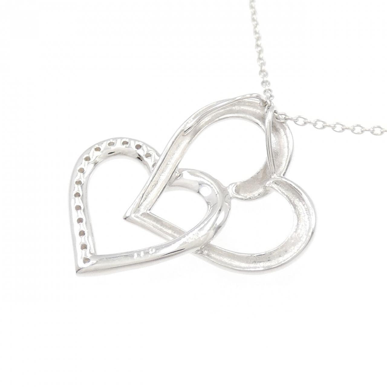 K18WG ハート ダイヤモンド ネックレス 0.11CT
