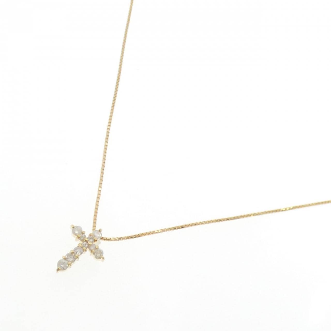 K18YG クロス ダイヤモンド ネックレス 0.30CT
