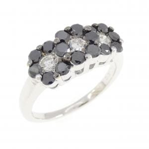K18WG フラワー ダイヤモンド リング 1.00CT