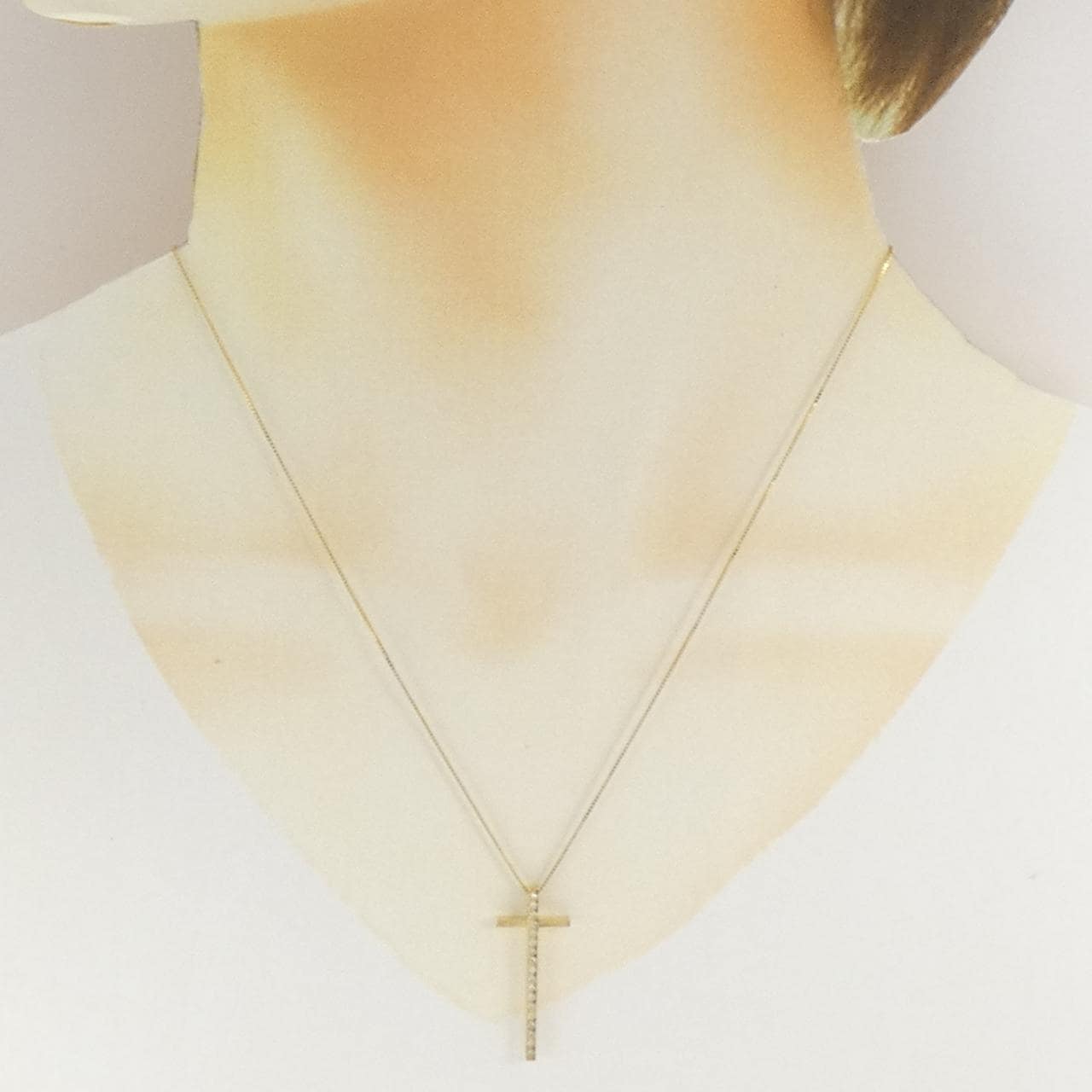 K18YG クロス ダイヤモンド ネックレス 0.09CT