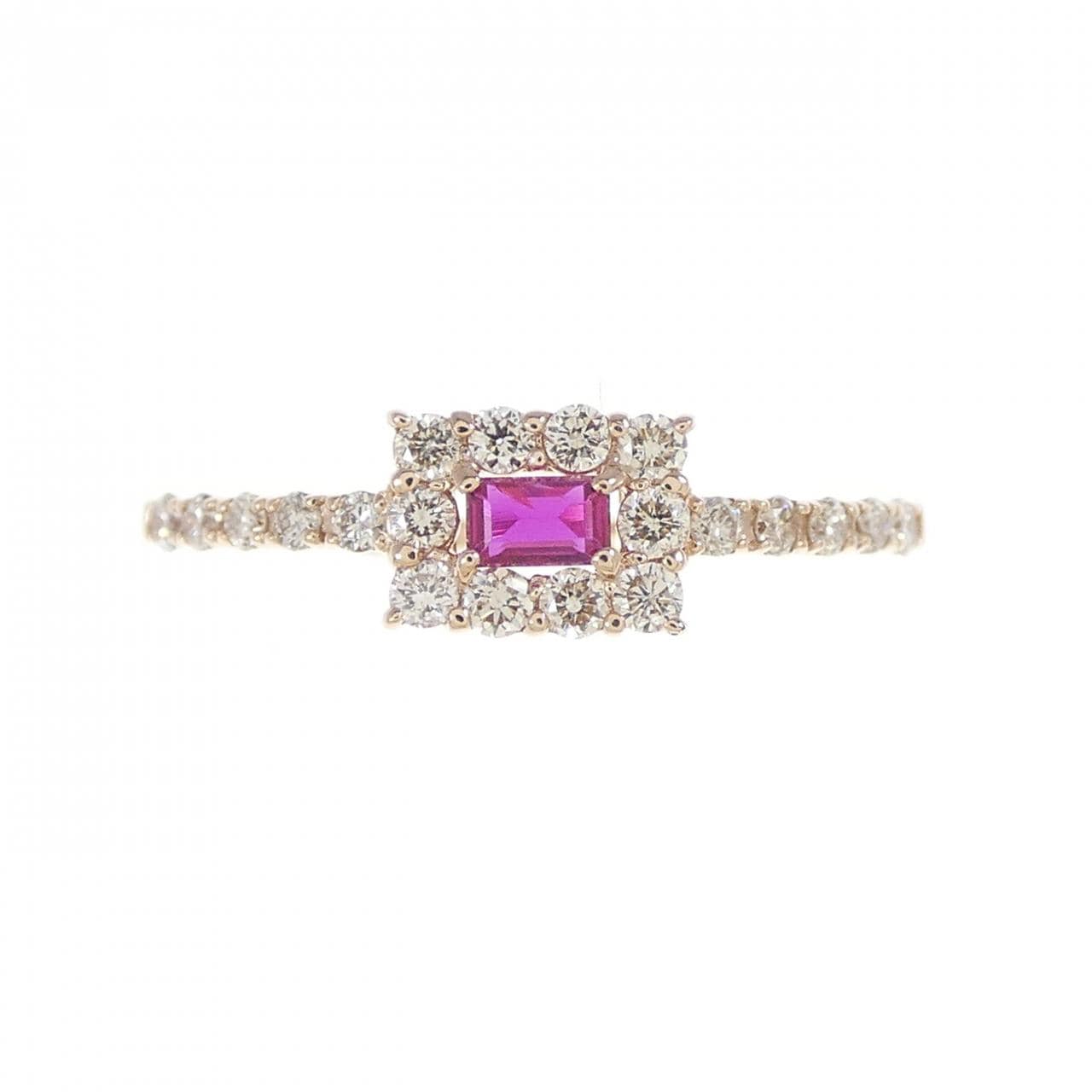 K18PG ルビー リング 0.08CT