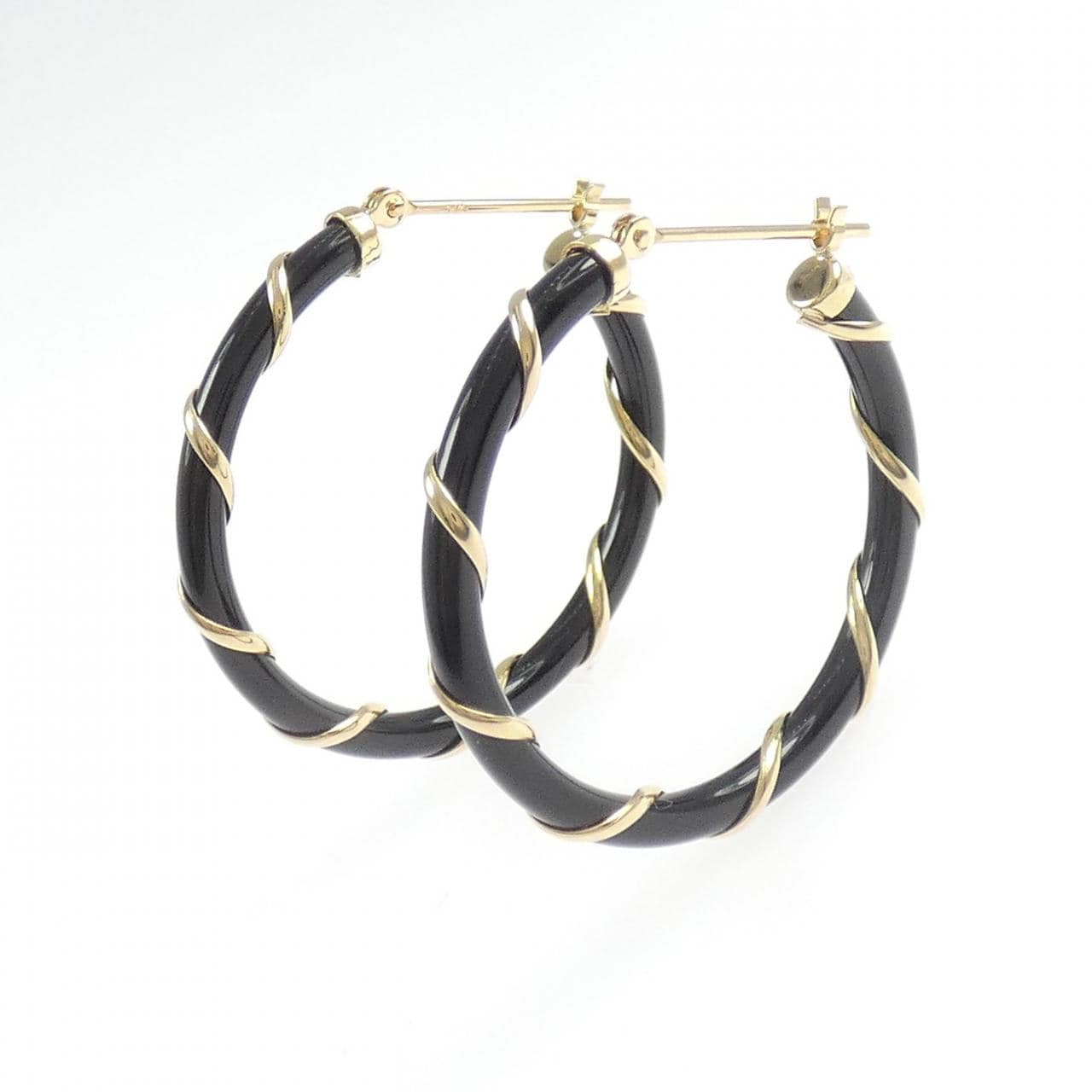 K18YG オニキス ピアス