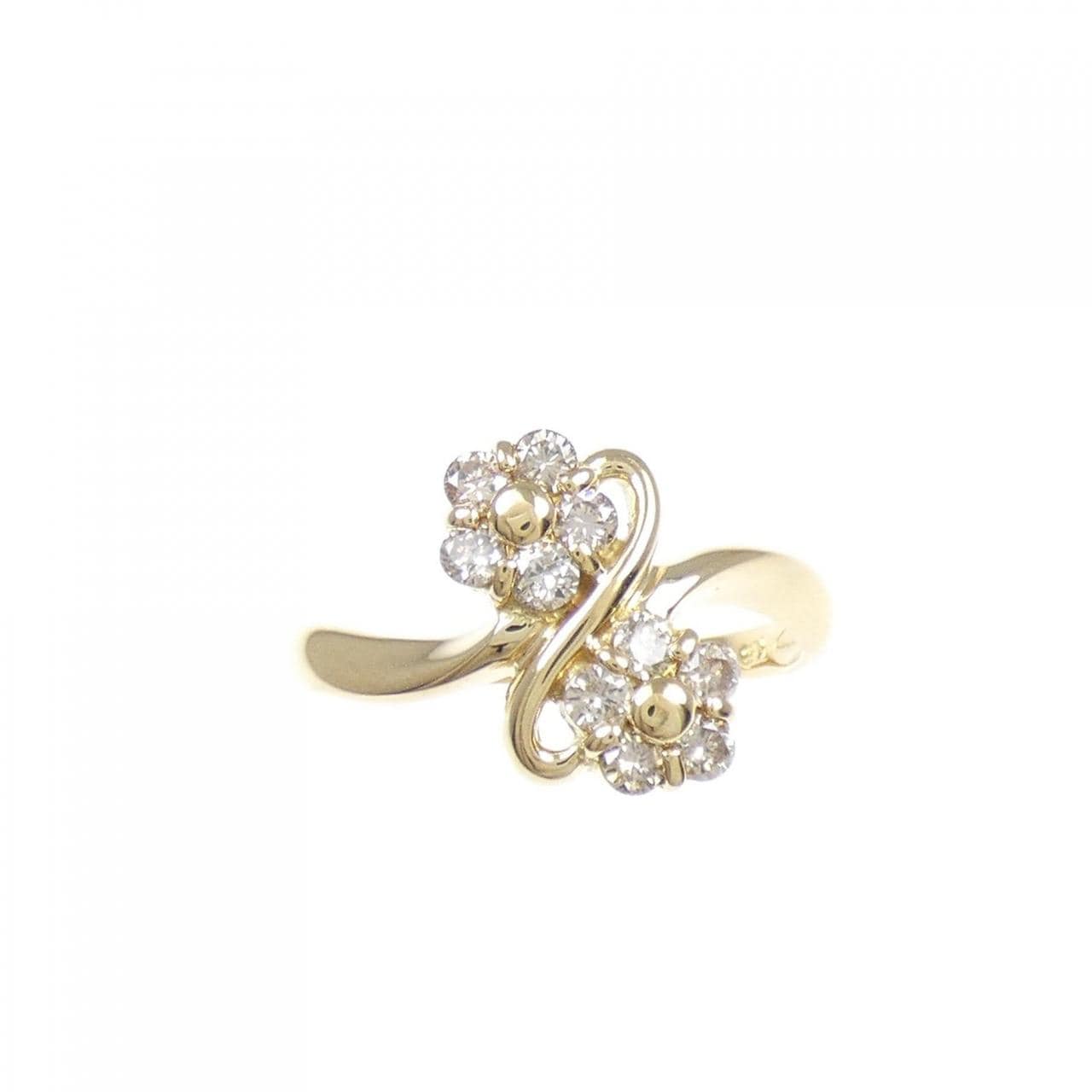 K18YG flower Diamond ring 0.30CT