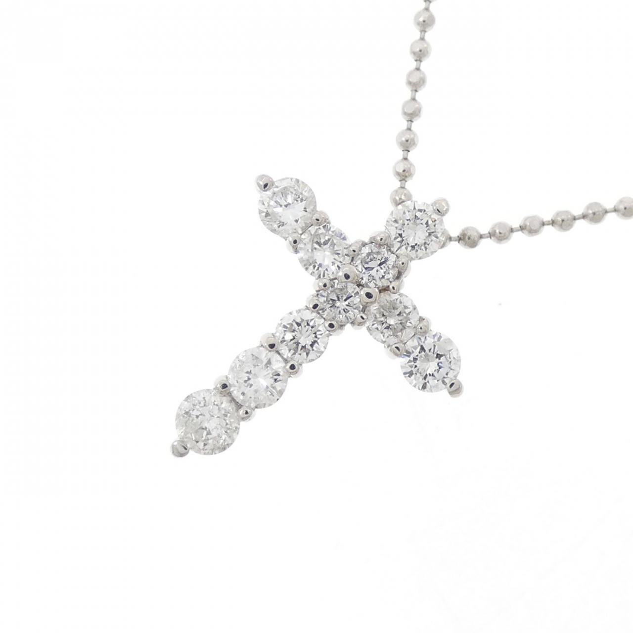 PT900/PT850 クロス ダイヤモンド ネックレス 0.50CT