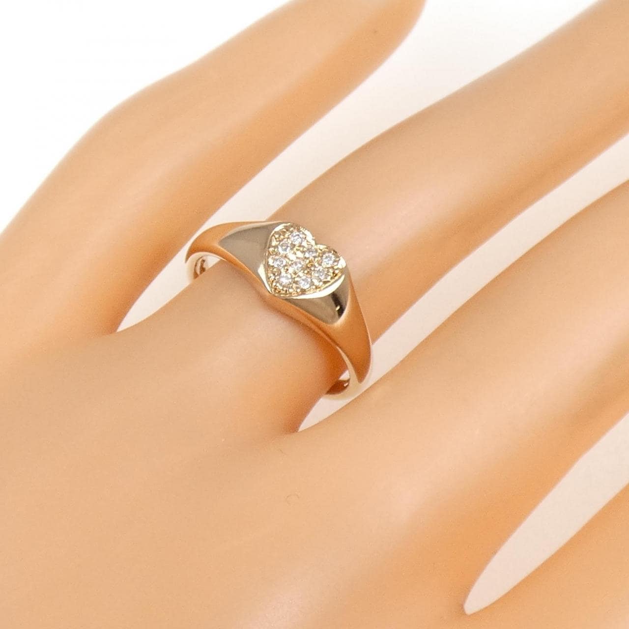 K18PG ハート ダイヤモンド リング 0.05CT
