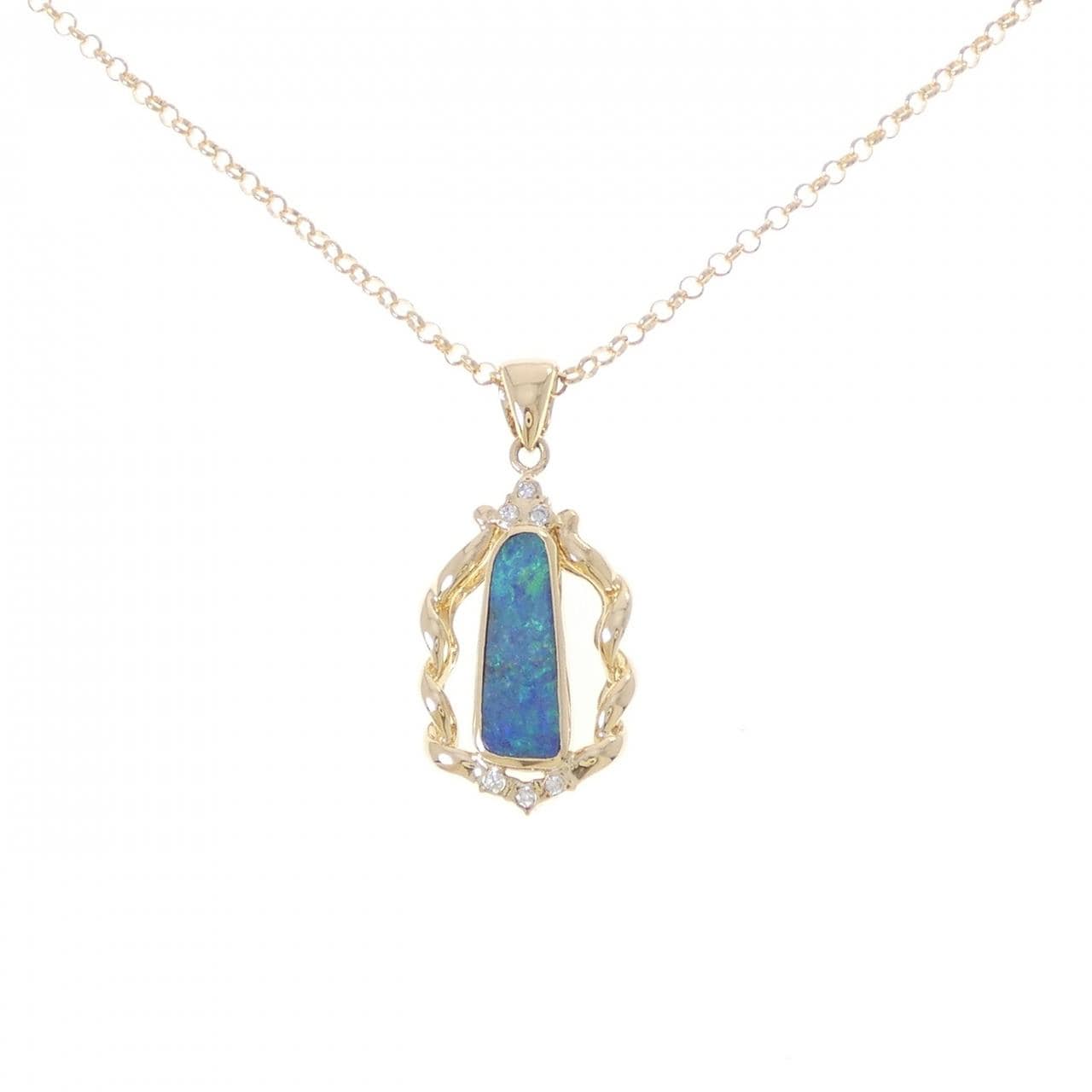 K18YG ボルダーオパール ネックレス 2.68CT