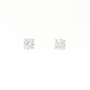 PT900 ソリティア ダイヤモンド ピアス 1.01CT