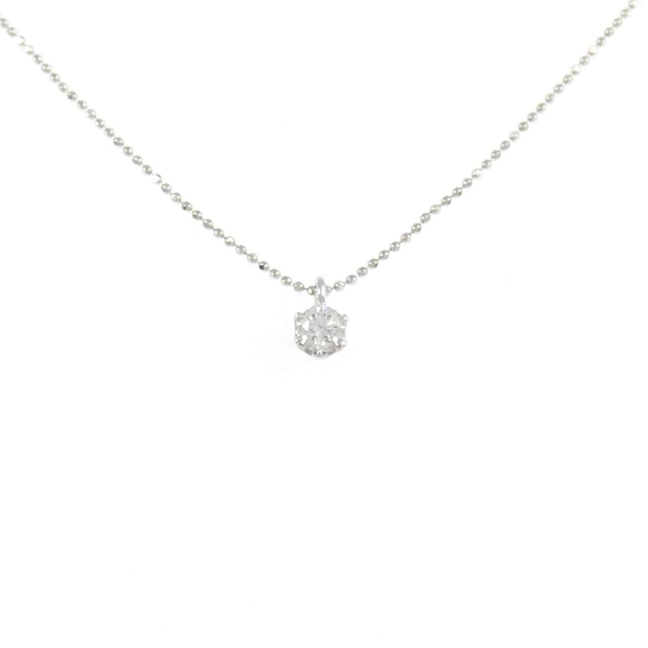 K18WG ソリティア ダイヤモンド ネックレス 0.10CT