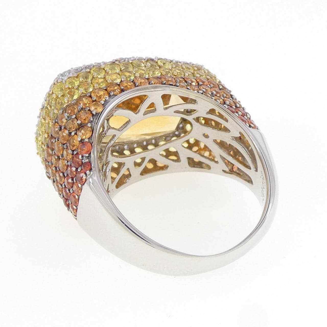 750スリーカラー シトリン リング 9.92CT