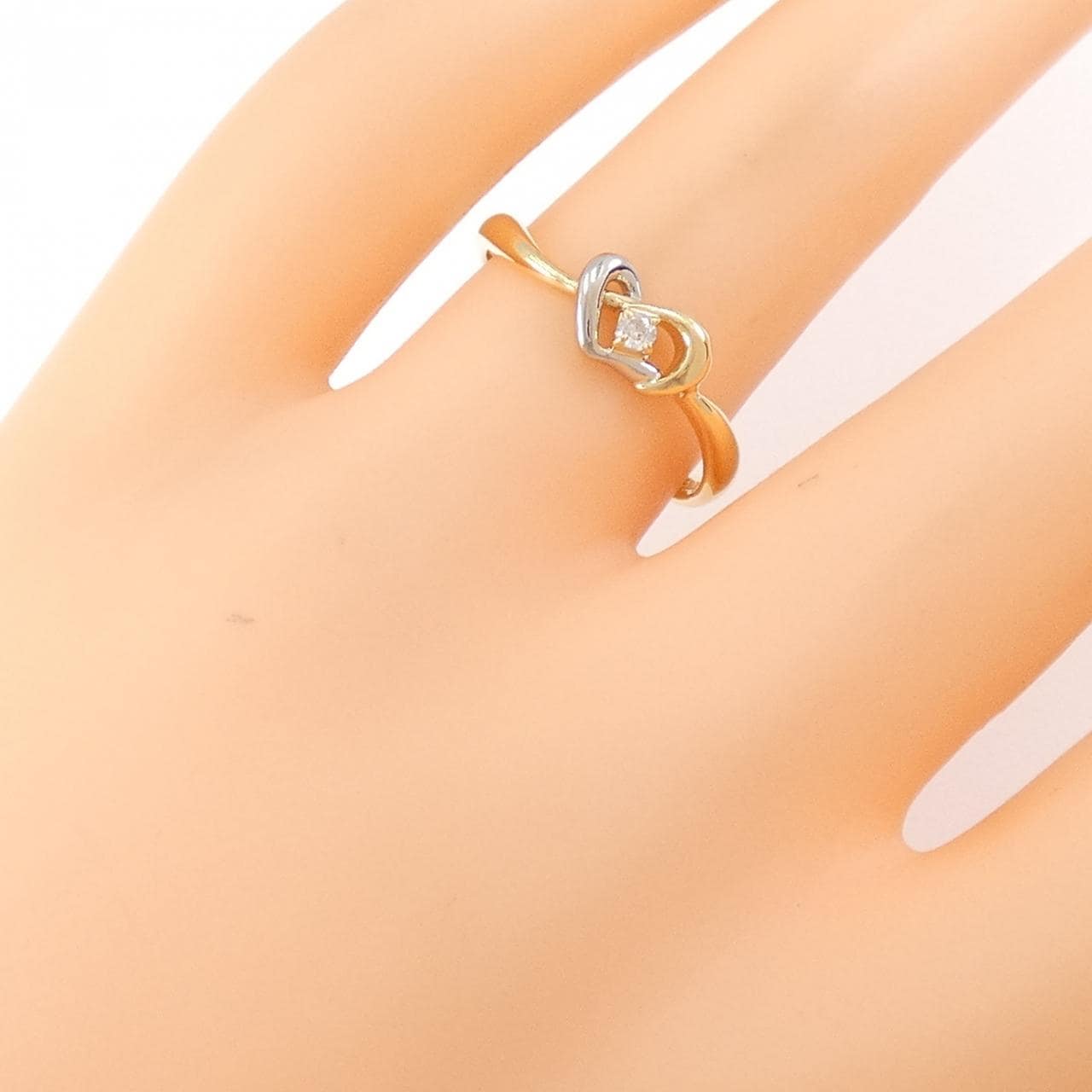 K18YG/PT900 ダイヤモンド リング 0.03CT
