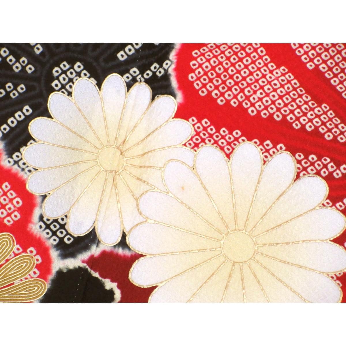 振袖　友禅金彩加工　刺繍入りボカシ染
