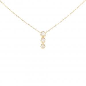 K18YG スリーストーン ダイヤモンド ネックレス 0.20CT