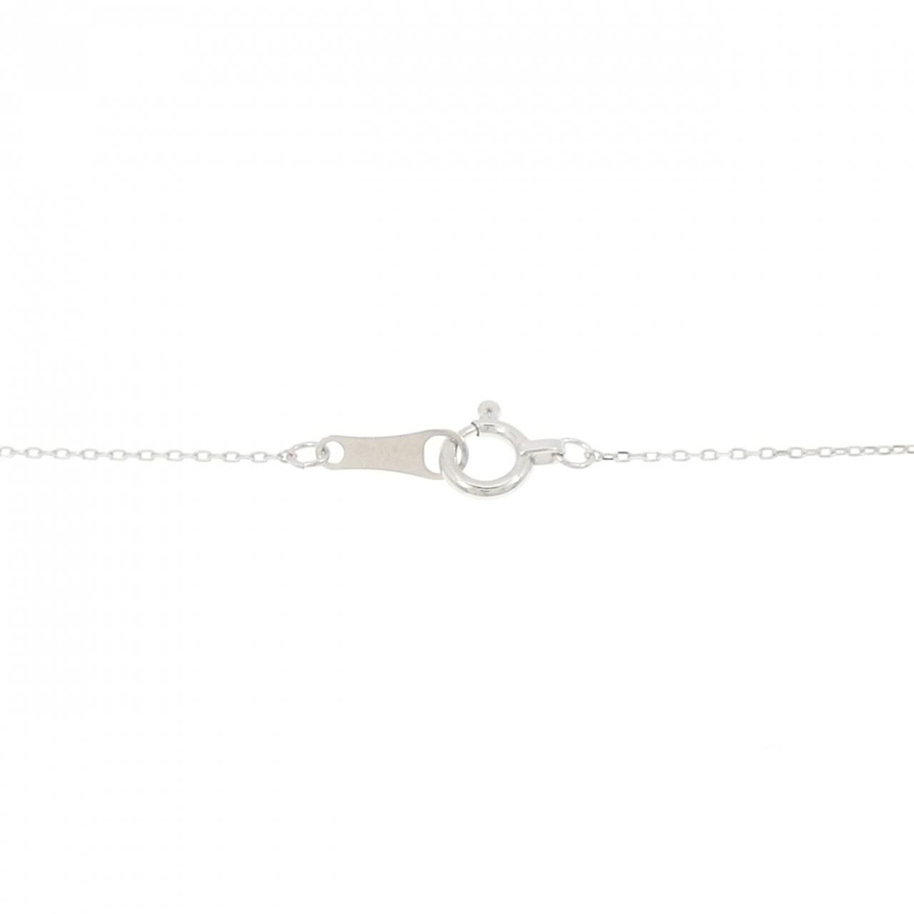K18WG フラワー ダイヤモンド ネックレス 0.10CT