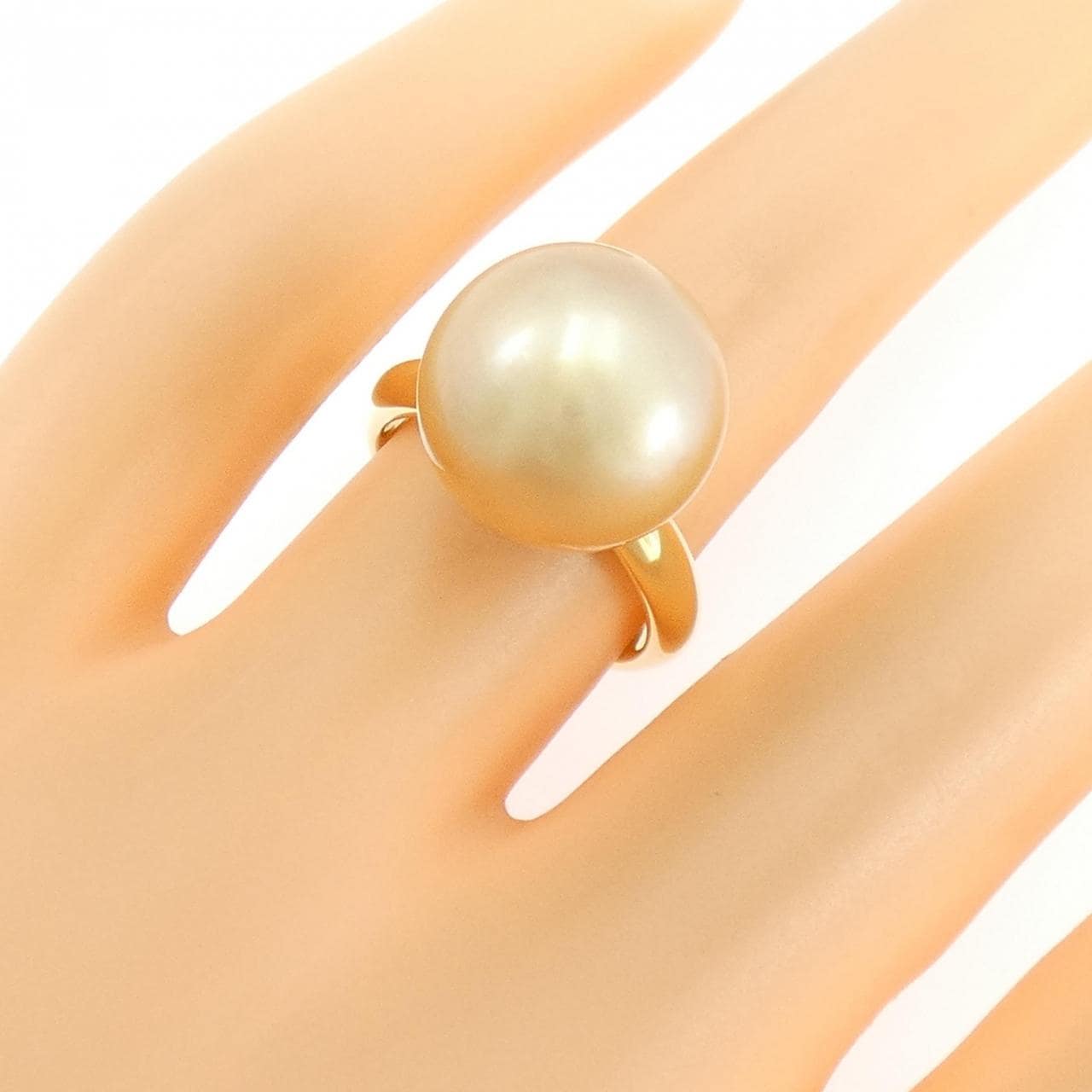 K18YG 白蝶パール リング 13.1mm