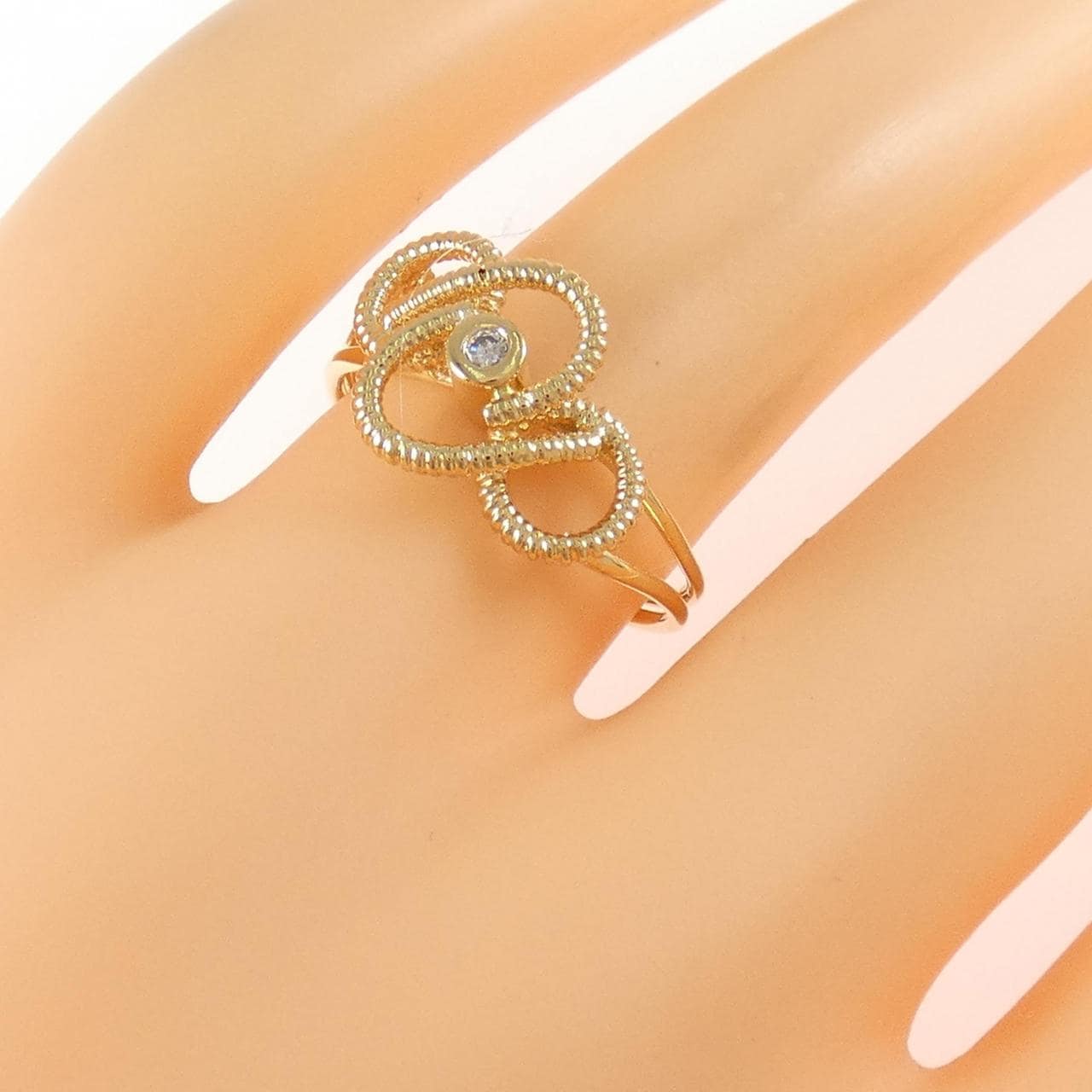 K18YG ダイヤモンド リング 0.03CT