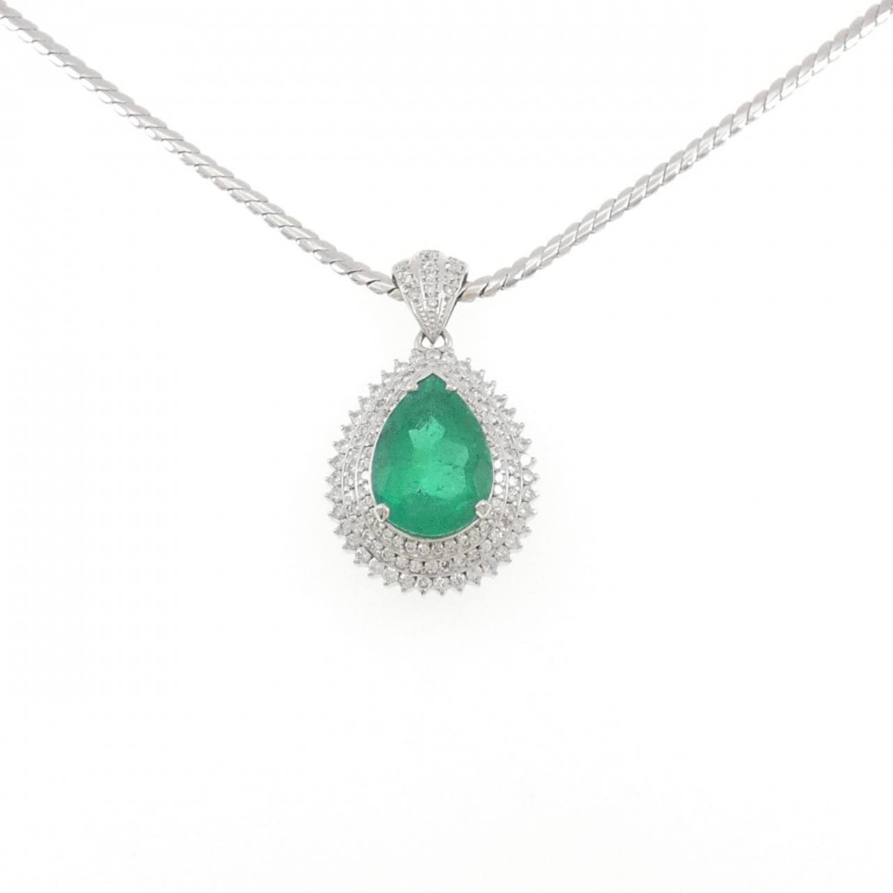 PT900/PT850 エメラルド ネックレス 7.11CT コロンビア産