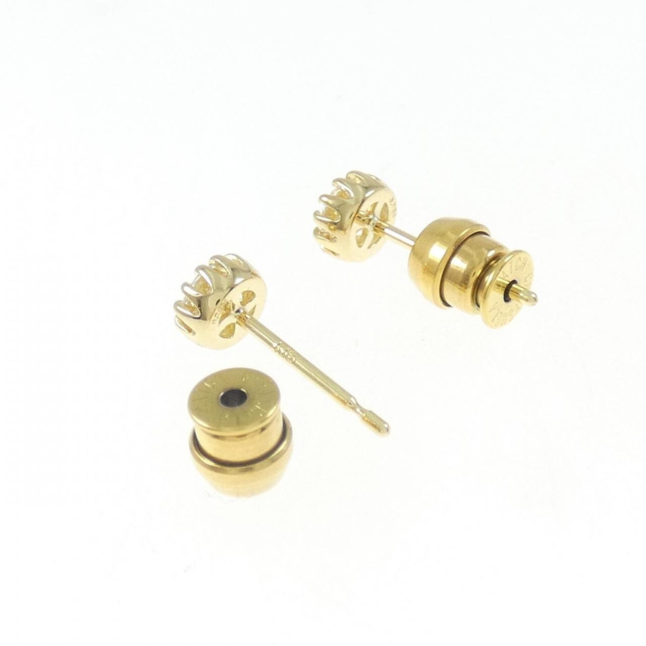 [再加工款] K18YG/ST鑽石耳環 0.203CT 0.204CT F VS1 VG-良好