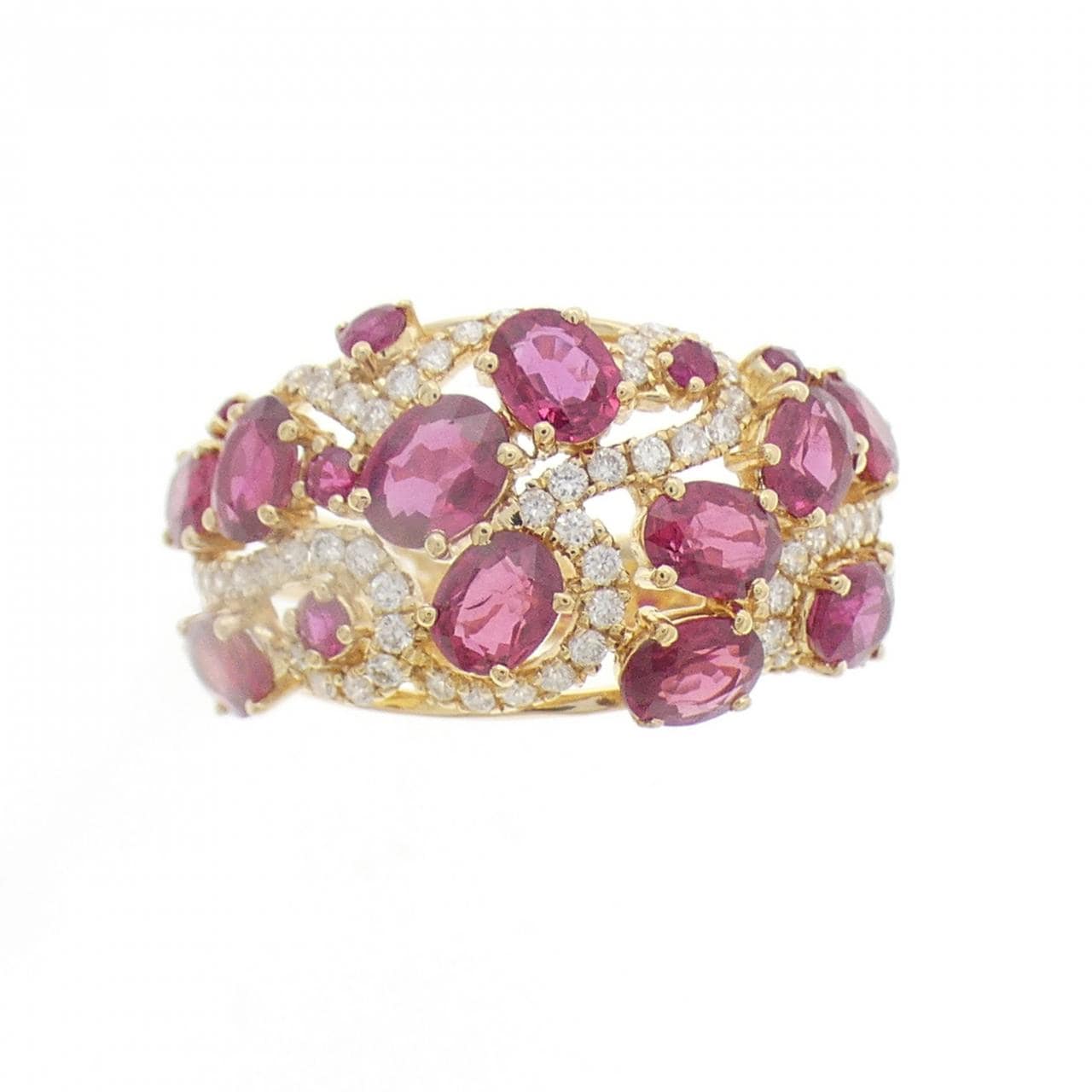 K18YG ルビー リング 2.63CT